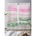 thumbnail image 2 of Pink Green Ombre Sheer Curtains for Living Room Bedroom Abstract Modern Art Fluid Striped Sheer Curtains 96 Inch Long 2 Panels Set Light Filtering Curtain Window Treatments Drapes for Dining Room, 2 of 6