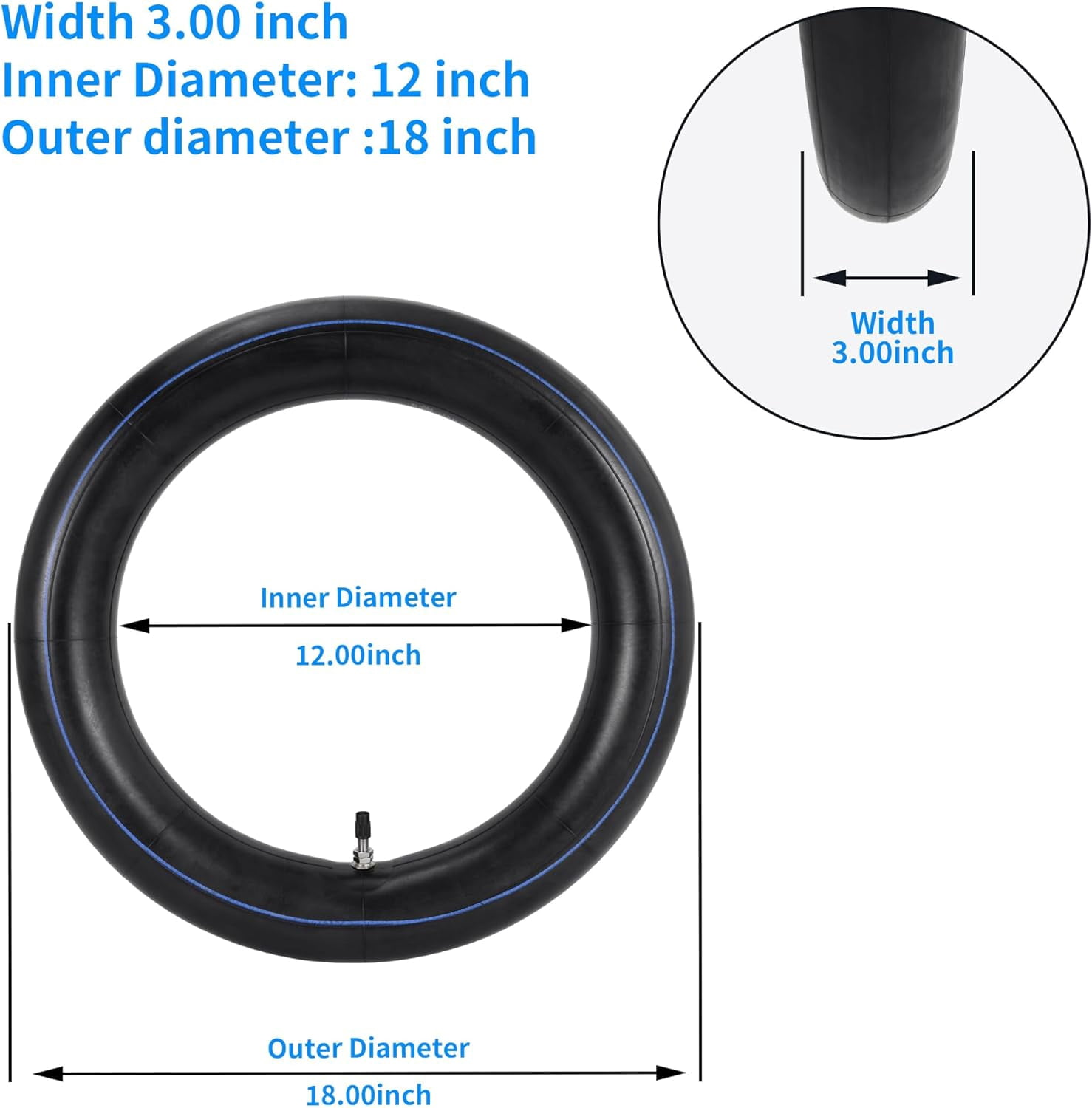 12" Inner Tube 3.00-12 90/100-12 Dirt Pit Bike Honda XR50 CRF50 Kawasaki Yamaha Motorcycle