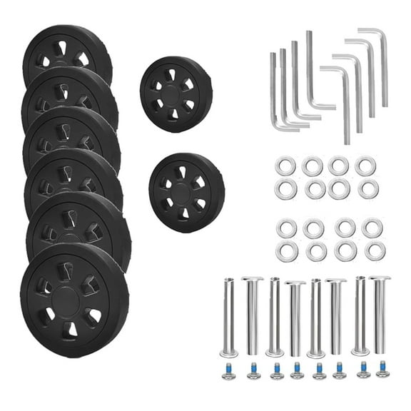 8pc Luggage Wheels Replacement,Dia 2.16in/55mm Thick 0.47in/12mm Rubber Mute Caster Replacement for Luggage A
