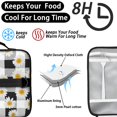 thumbnail image 4 of Daisy Pioneer Flower Gingham Pattern Insulated Lunch Bag with Shoulder Strap and Bottle Holder,Bento School Lunch Bag Box,11x9.5x3.5 Inches, 4 of 5