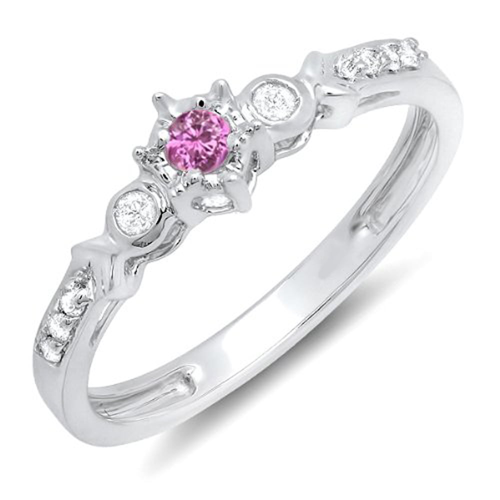 Details about   3.0 ct Princess Cut Pink Stone Wedding Bridal Promise Ring 14k White Gold
