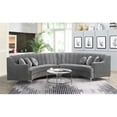 thumbnail image 2 of Pemberly Row 141" Curved Symmetry Modern Velvet Sectional Sofa in Gray, 2 of 7