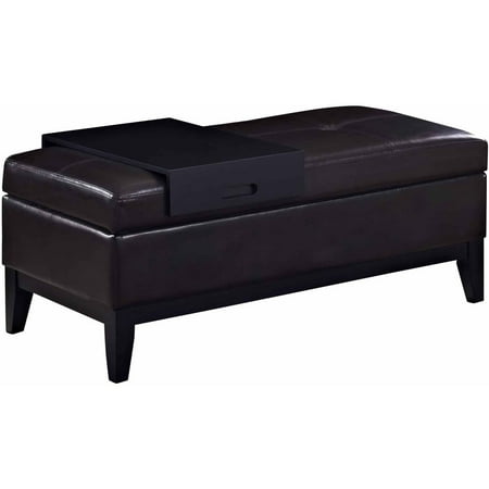 Simpli Home Oregon Faux Leather Storage Bench With Tray In Black Simpli Home Oregon Faux Leather Storage Bench with Tray in Black - Simpli Home Oregon Faux Leather Storage Bench With Tray In Black