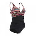thumbnail image 2 of Swimsuits for Women One PieceTummy Control V Neck Tankini Bathing Suits  S-3XL, 2 of 6