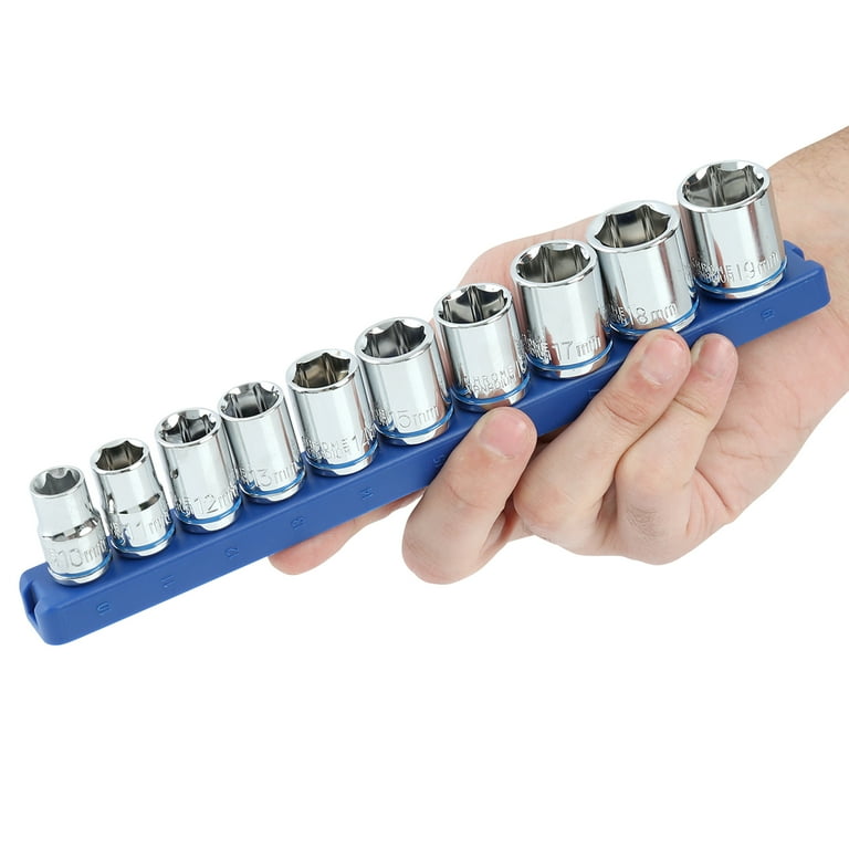 Hyper Tough 11-Piece 3/8 Inch Drive Metric Socket Set Chrome