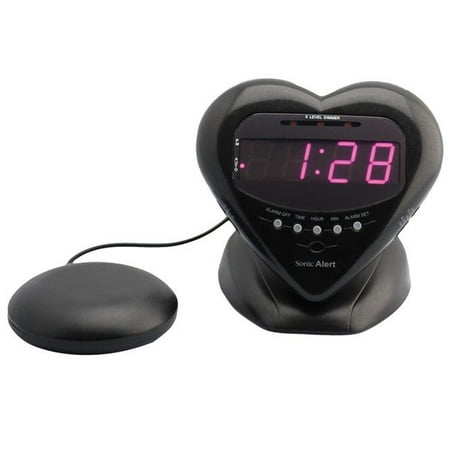 Sonic Alert SA-SBH400SSB Sonic Boom Sweetheart Vibrating Alarm Clock - Metallic