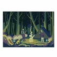 thumbnail image 1 of Doodle Cutting Board, Couple Camping in Forest at Night Holding Hot Drinks with Bonfire and Tents, Decorative Tempered Glass Cutting and Serving Board, in 3 Sizes, by Ambesonne, 1 of 2
