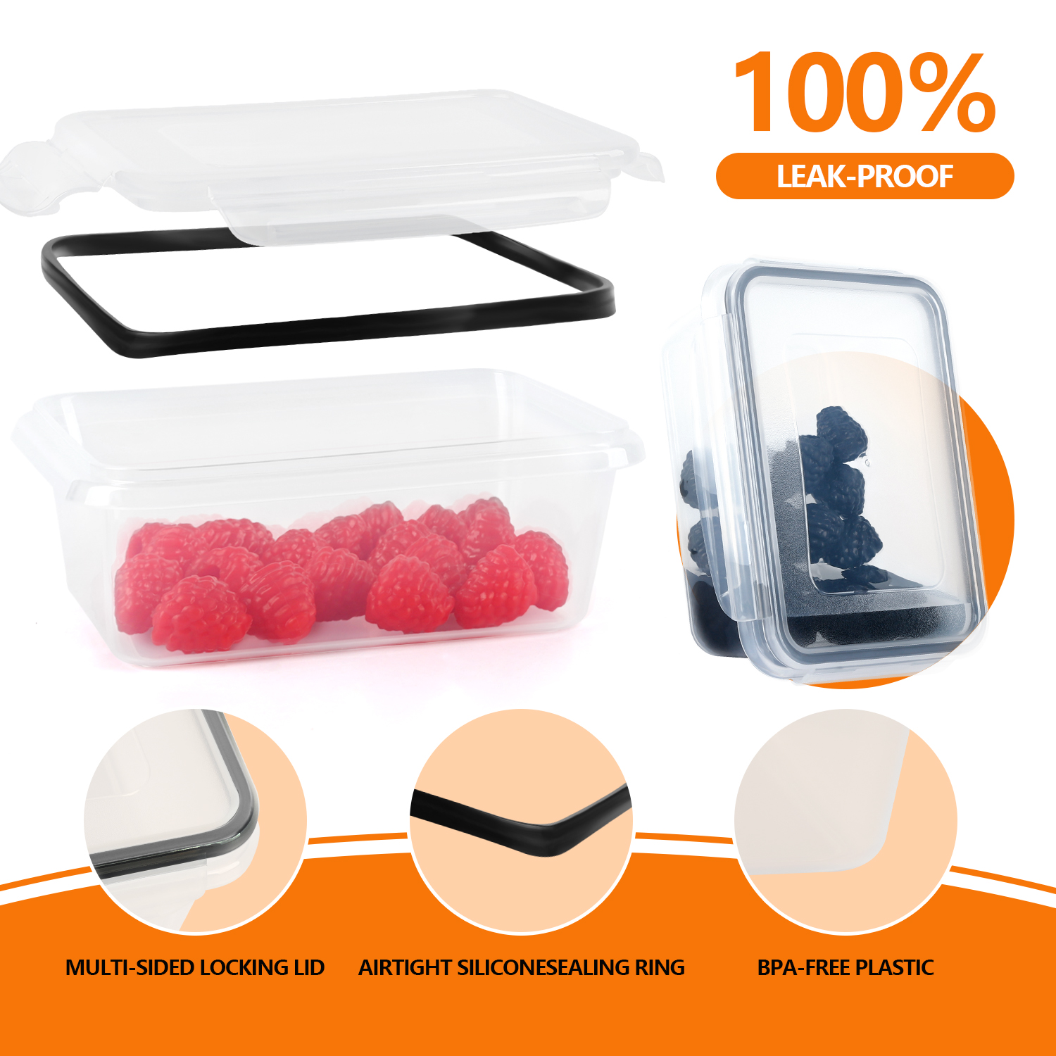 TAIMASI 48-Piece Plastic Food Storage Container Set photo 3