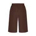 thumbnail image 4 of HongQid Wide Leg Split Hem sleeveless romper Pants for Women, Plus Size High Waist Drawstring Cropped Trousers Summer Yoga Pants, 4 of 7