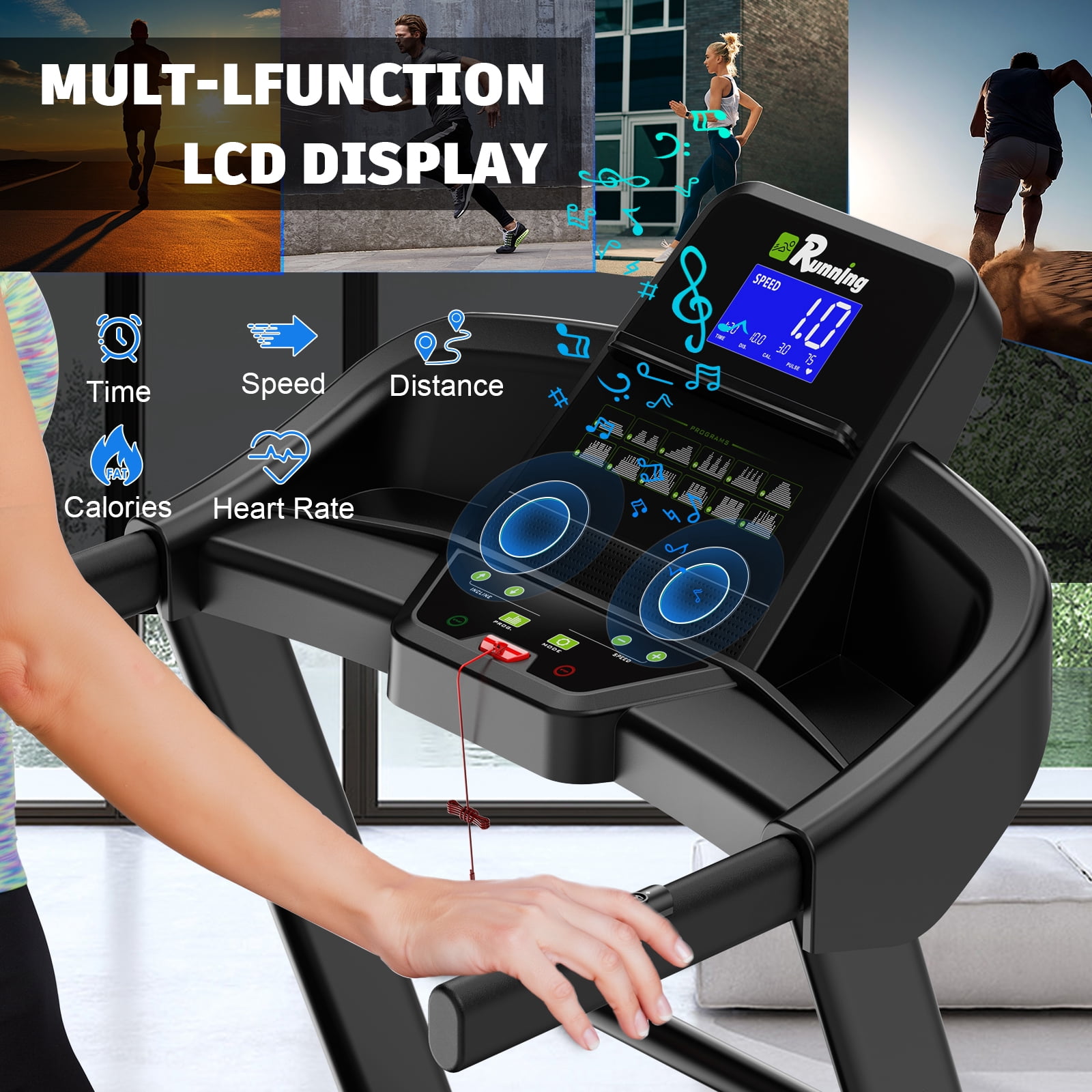 FYC 400lb Capacity 3.5 HP Treadmill with 15% Auto Incline for Home - Heavy Duty Foldable Treadmill with APP/Bluetooth - 18 Inch Wide Belt Folding Treadmill