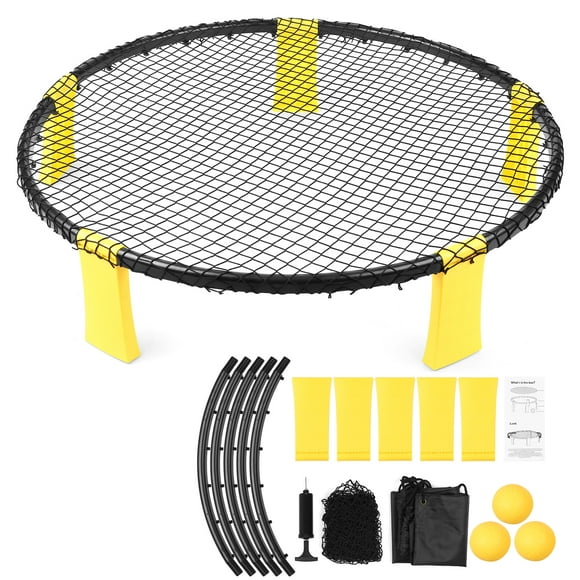 Labymos Mini Beach Volleyball Game Set Team Sports Beach Volleyball Net Outdoor Indoor Lawn Yard Beach Tailgate Park for Kids Adults Family