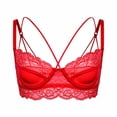 thumbnail image 1 of New French Style Ultra-Thin Floral Lace Underwear Unlined Multi-Shoulder Straps Bra, 1 of 5