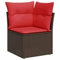 thumbnail image 5 of vidaXL 5 Piece Patio Sofa Set with Cushions Brown Poly Rattan, 5 of 10