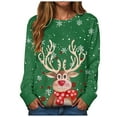 thumbnail image 2 of Christmas Reindeer Sweatshirts for Women 2025 Long Sleeve Crewneck Snowflake Cute Deer Graphic Sweatshirt Pullover Tops, 2 of 5