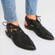 thumbnail image 1 of Sandalias romanas de tacón bajo con parte posterior tejida de cuero con cordones laterales huecos informales para mujer Wmkox8yii nm817, 1 of 4