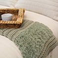 thumbnail image 5 of Your Lifestyle by Donna Sharp Plush Knit Sage Throw, 5 of 7