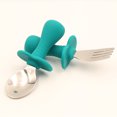 thumbnail image 5 of Juego de cuchara y tenedor para niños pequeños, cuchara para bebés, vajilla para niños pequeños con autoalimentación, tenedor y cuchara de acero inoxidable, 5 of 5