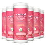 Method All-Purpose Cleaning Wipes, Pink Grapefruit, 30 Count, 6 Pack, Packaging May Vary
