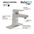 thumbnail image 6 of RELIAFLO L80532-29 Ceramic PVD Satin Nickel Square Bathroom Sink Faucet, 6 of 6