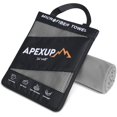 thumbnail image 1 of Toalla APEXUP de microfibra de viaje, 122 x 61 cm, secado rápido, color gris, 1 of 8