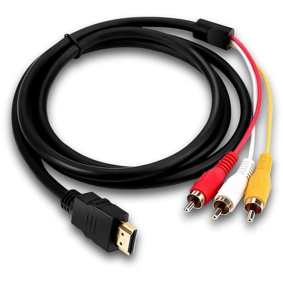HDMI to RCA Cable, 1080P HD Converter Cable for HDMI to 3RCA Decoder, Red Yellow White Audio Video Cable Adapter for TV HDTV DVD - 1.5m