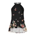 thumbnail image 4 of Vestidos de verano para mujer Tirantes con cordones Ajustar el dobladillo con volantes inferior Sin mangas Vestido de fiesta con lazo Mini vestido Pompotops  qyievc1339, 4 of 8