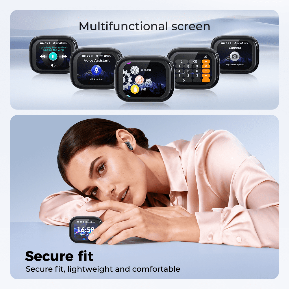 NE68 Touch Screen Wireless Earbuds Bluetooth 6.0 with Mic Clear AI Translator Earbuds, 48H IPX5 Waterproof Headphones, Sport Headset for Android IOS