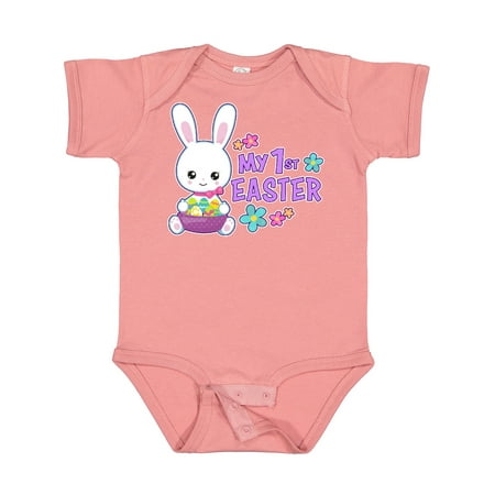 

Inktastic My 1st Easter with Bunny and Easter Basket Gift Baby Girl Bodysuit