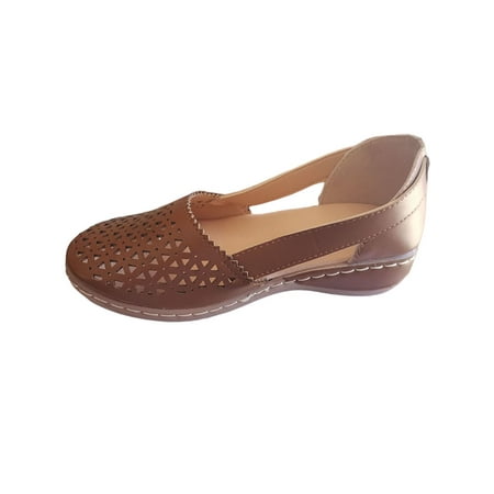 

Audeban Women Comfortable Hollow Out Sandals Soft Wedges Ladies Travel Lightweight Closed Toe Shoes