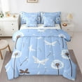 thumbnail image 1 of Erosebridal Kids Butterfly Bedding Sets Full Size, Dandelion Flower Comforter Sets with Sheets, Spring Plant Decor, Reversible 7pcs, 1 of 5