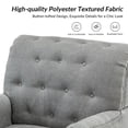 thumbnail image 2 of Wooden Armchairs set of 2 Nailhead Trim Carved Legs Comfy Accent Chair Tufted Back Home Living Room Grey, 2 of 6