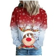 thumbnail image 2 of 2023 Chandail en Molleton de Noël pour Femmes en Solde Mode Imprimé de Noël Col Rond Pull Manches Longues Blouse Confortable Chandail en Molleton, 2 of 5