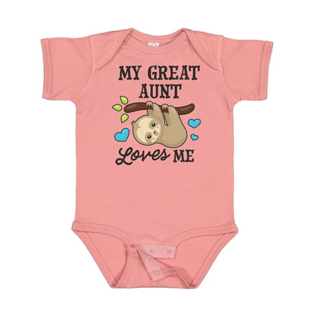 

Inktastic My Great Aunt Loves Me with Sloth and Hearts Gift Baby Boy or Baby Girl Bodysuit