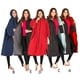 thumbnail image 4 of Yuarrent Chaqueta cálida Abrigo Mujer Mantener caliente Absorbente del sudor Traje de secado rápido Manga Toallas grandes Cambio de Traje de baño Rojo+Gris, 4 of 6