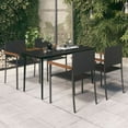thumbnail image 1 of vidaXL 5 Piece Garden Dining Set Black, 1 of 5