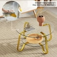 thumbnail image 5 of 31.5" Gold Round Glass Coffee Table Modern Living Room Table 2-Layer Sofa Center Cocktail Table for Small Space Apartment, Clear Top and Retro Metal Frame (Gold), 5 of 7