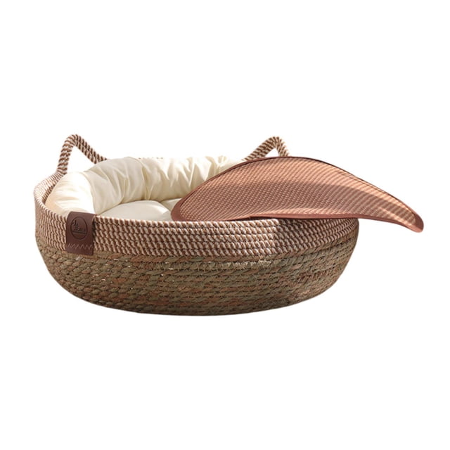 Nido de cesta de cama de gato, cómodo con un cojín extraíble, scratcher suave de cuatro temporadas, tabla de rascado de gatos para gatos grandes de L