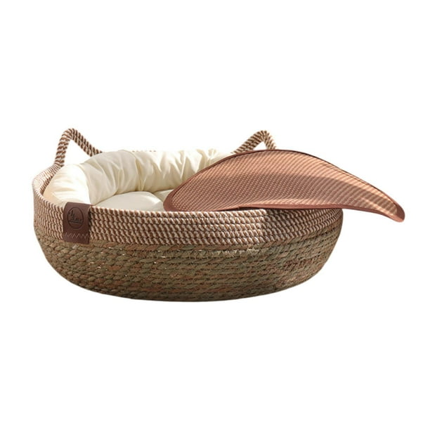 Nido de cesta de cama de gato, cómodo con un cojín extraíble, scratcher suave de cuatro temporadas, tabla de rascado de gatos para gatos grandes de L