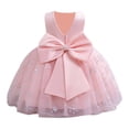 thumbnail image 5 of LOVZFMLL Robe Mignonne à Manches Courtes pour Tout-Petits Enfants Couleur Unie Imprimée Extensible Robe Trapèze, 5 of 5