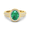 Gold, Green, variant on Genuine Zambian Emerald and White Diamond Bridge Ring