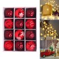 thumbnail image 4 of 1 caja de bolas de decoración navideña Juego de bolas de Navidad de color plástico chapado de 6 CM (12 bolas de decoración navideña), 4 of 5