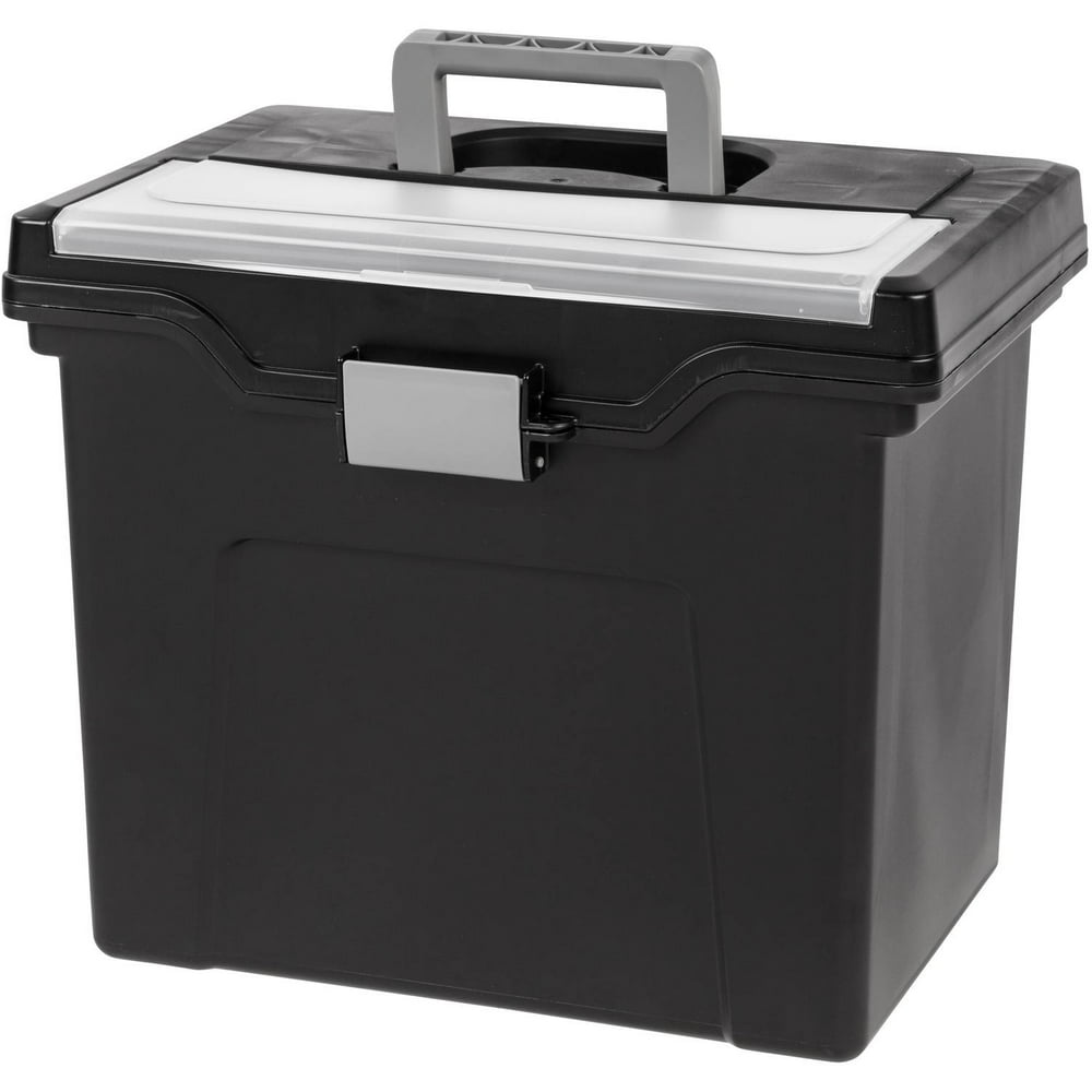 IRIS USA Portable Letter Size Hanging File Storage Box with Organizer
