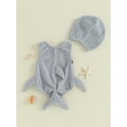 thumbnail image 4 of Newborn Infant Baby Halloween Costume Boys Girls Shark Outfit Mouth Print Sleeveless Rompers Bodysuit with Hat Cute Clothes, 4 of 7