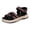 Black, variant on Rokment Womens Ethnic Platform Walking Dress Sandals Comfortable Boho Beach Casual Memory Foam Low Heel Elastic Slip on Flat Shoes Beige Size 6