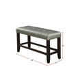 thumbnail image 2 of JERFIT Counter Height 1pc Bench Dining Room Silver Faux Leather Cushion Tufted Seat Wooden Base, 2 of 7