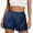 Navy, variant on Women's 2 in 1 Running Shorts Lightweight Elastic Waist Hot Pants Gym Workout Shorts Ladies Comfy Summer Clothes