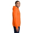 thumbnail image 4 of Gildan High Visibility Hooded Sweatshirt for Men’s | Heavy Blend Fleece Pullover Hi Vis Safety Orange Work Reflective Sweater with Pocket 8 oz 50/50 Cotton/Polyester, Single Pack adult Size M, 4 of 5