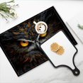 thumbnail image 4 of BaHomeck placemats Set of 4 rectangle Linen Cotton Placemats for Dining Table Washable Heat Resistant,18*12inch,Captivating Owl Face With Glowing Eyes, 4 of 4