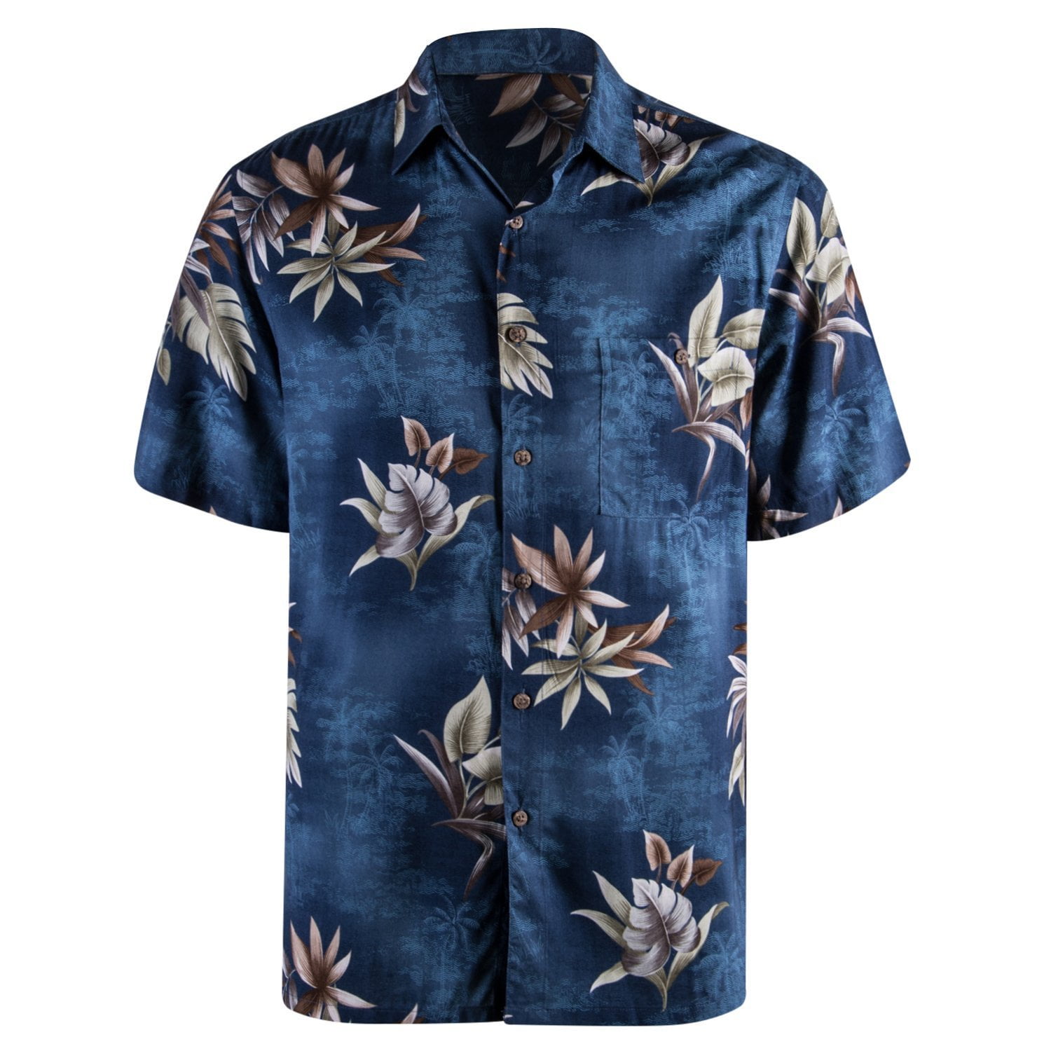 Campia Men's Rayon Print Shirt (Blue 17, L)