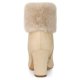 thumbnail image 3 of Botines De Nieve Talón De Bloque Punta Redonda Piel Sintética Para Mujeres Beige 40, 3 of 6